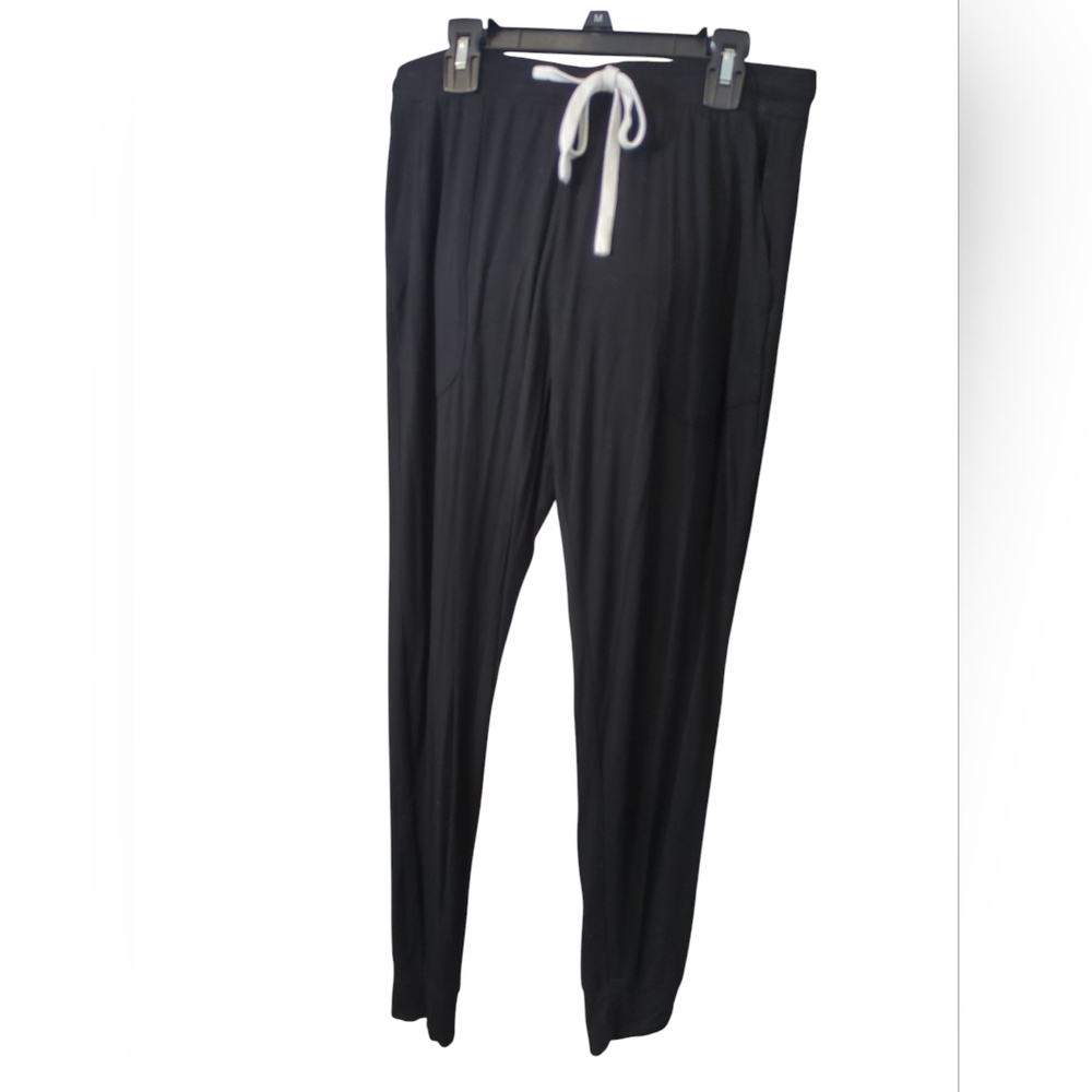 Olivaceous Black Joggers with White Drawstring Size s 95% Modal